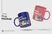 Mug Mockup - Multiple Views, a Cups & Container Mockup by graphicsauce (Thumbnail 1 of 4)