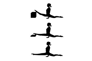 Girl sit on twine black silhouette