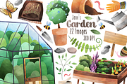 Watercolor Gardening Clipart, an Illustration by DigitalArtsi (Thumbnail 1 of 3)