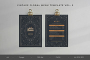 Vintage Floral Menu Vol.5, a Brochure Template by Bewalrus Studio (Thumbnail 1 of 5)
