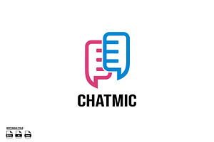 Chat With Mic Logo Design, a Branding & Logo Template by LOGTURNAL