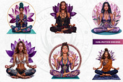 Boho woman meditating Clipart set, a Person Illustration by ThatsDesignArt (Thumbnail 4 of 10)