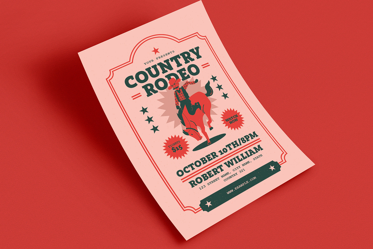 Retro Country Rodeo Event Flyer, a Flyer Template by Guuver (Photo 2 of 3)