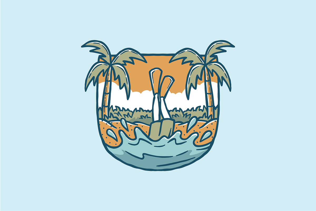 Beach Vacation Illustration, an Object Illustration by nomlimo.com (Photo 1 of 2)