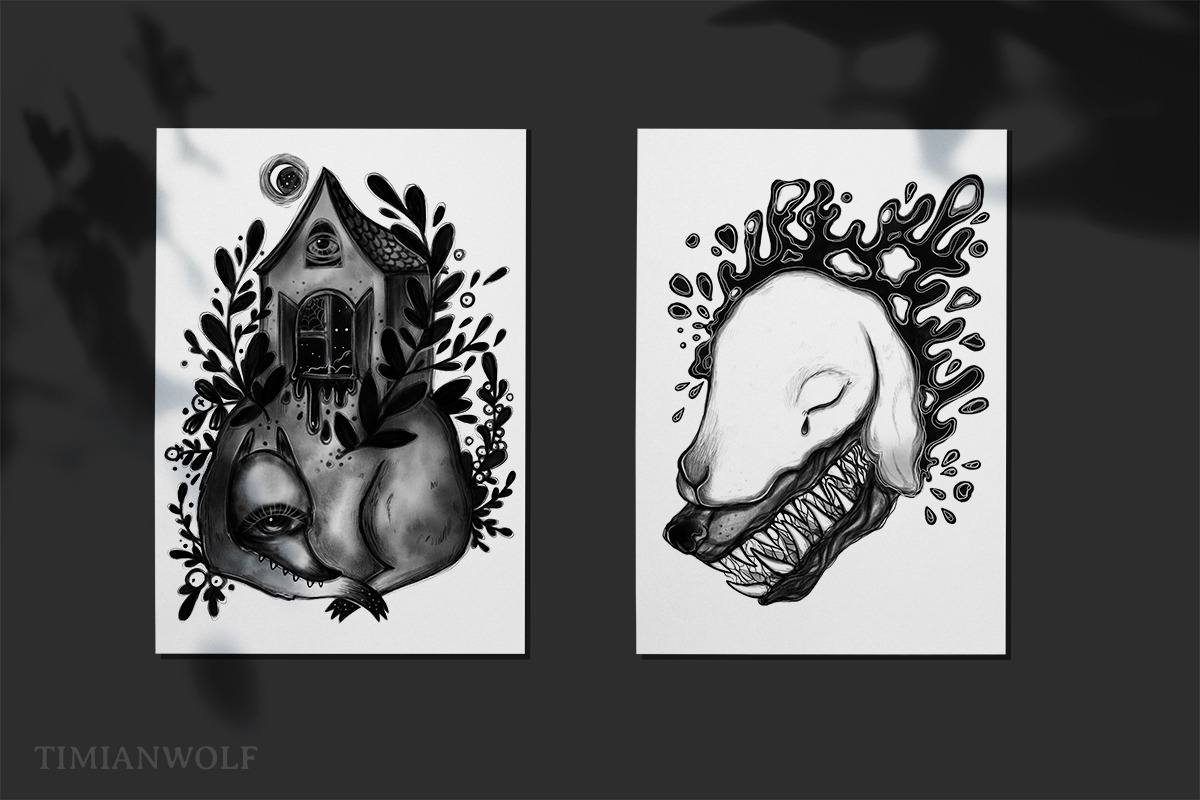 Dark creatures | Set of PNGs, a Texture Illustration by timianwolf (Photo 3 of 10)