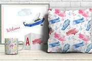 Airplanes watercolor set, a Graphic by DollyPotterson (Thumbnail 5 of 6)