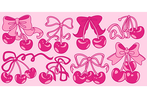 Glossy cherry pairs with y2k ribbons, a Food & Drink Photo by art PVP - market