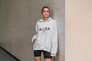 Hoodie Mockups Stylish Woman