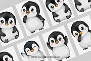 15 Bundle Watercolor Baby Penguin, an Animal Illustration by Morspective (Thumbnail 3 of 8)