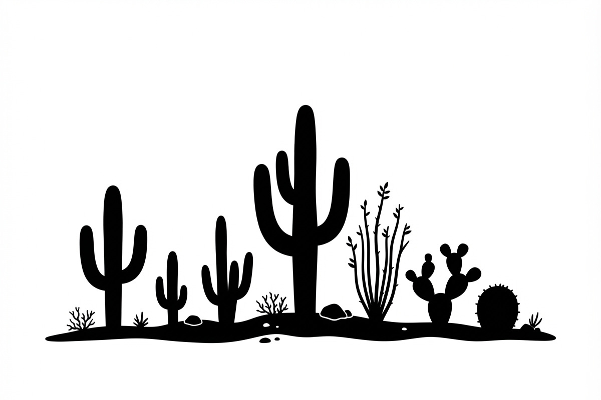 60 Desert Cactus Floral Silhouette, a Seasonal Illustration by Amazin_art (Photo 13 of 24)
