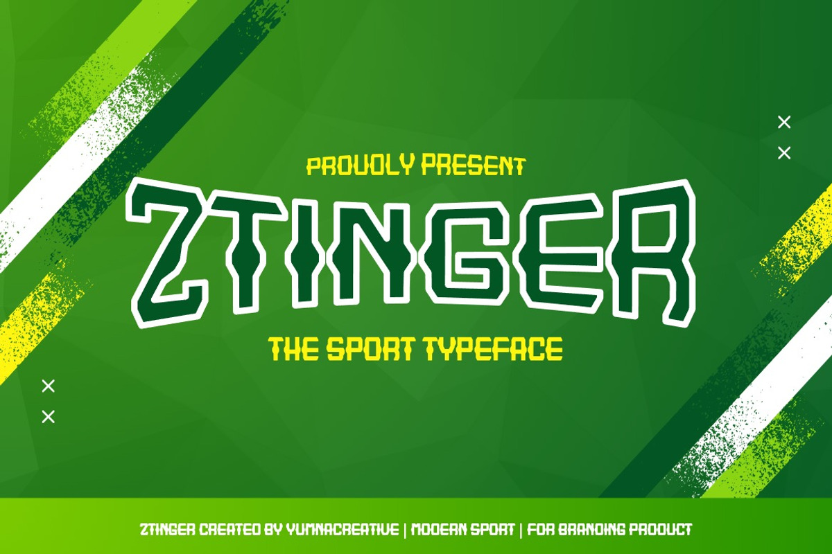 Ztinger - Sports Font, a Sans Serif Font by Dhabee (Photo 1 of 9)