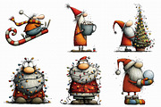 Whimsical Santa Clipart, an Illustration by Libby Wishes (Thumbnail 6 of 9)