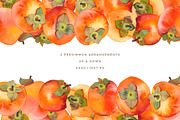 Watercolor Persimmon Fruits Clipart, a Food Illustration by Olga Begak Art & Design (Thumbnail 5 of 9)