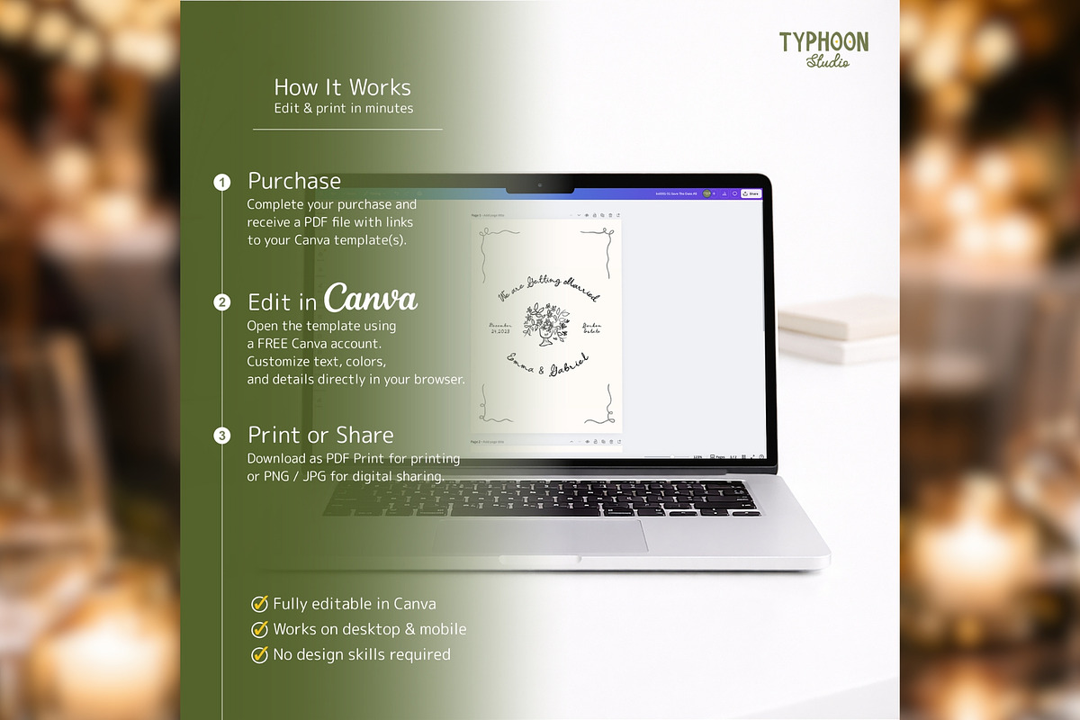 Luxury Invite Suite Canva bd004, an Invitation Template by TyphoonStudio (Photo 8 of 9)