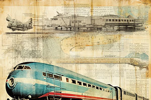 Vintage Train Scrapbook