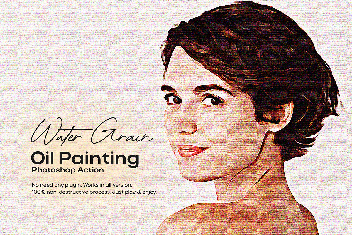 Water Grain Painting Photoshop Actio, an Action Add-On by DesignCave (Photo 1 of 5)