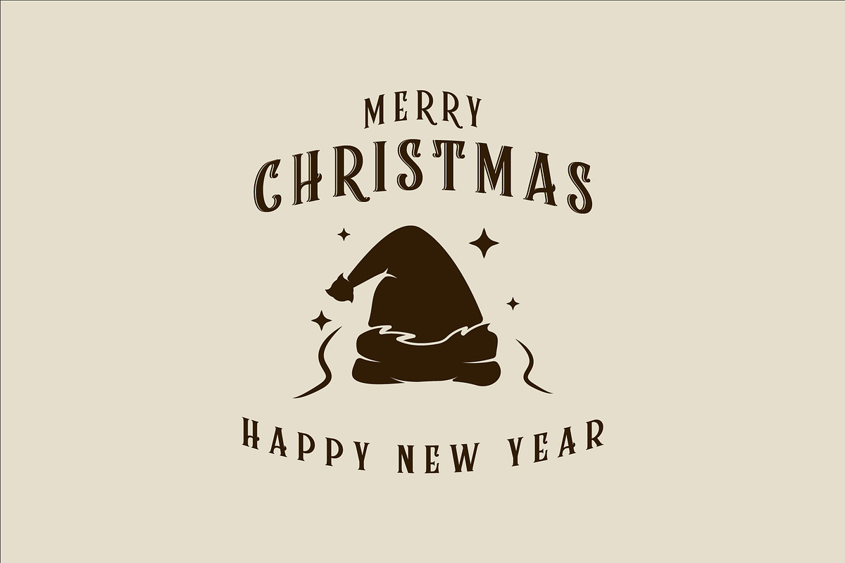christmas hat logo vintage vector, a Branding & Logo Template by zyxroun shop