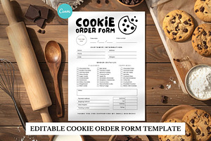 Cookie Order Form Editable Template, a Stationery Template by Anna Design Studio