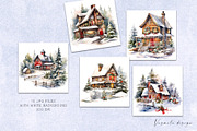 Watercolor Christmas House, a Seasonal Illustration by Vasmila (Thumbnail 7 of 8)
