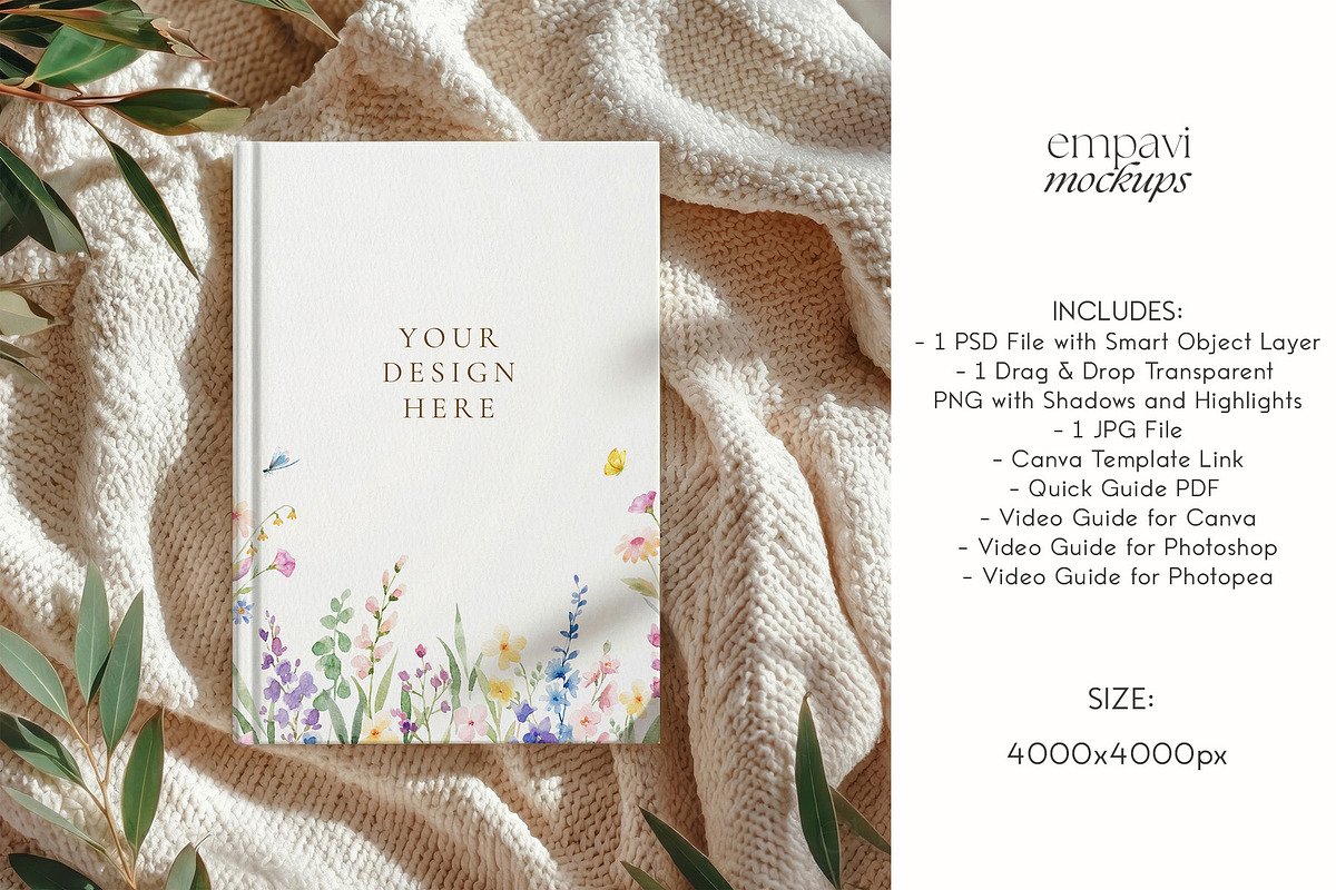 Hardcover Journal Matte Mockup, an Advertising Mockup by EmpaviMockups (Photo 3 of 7)
