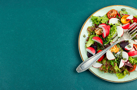 Light spring salad with vegetables, a Food & Drink Photo by MLunov MLunov