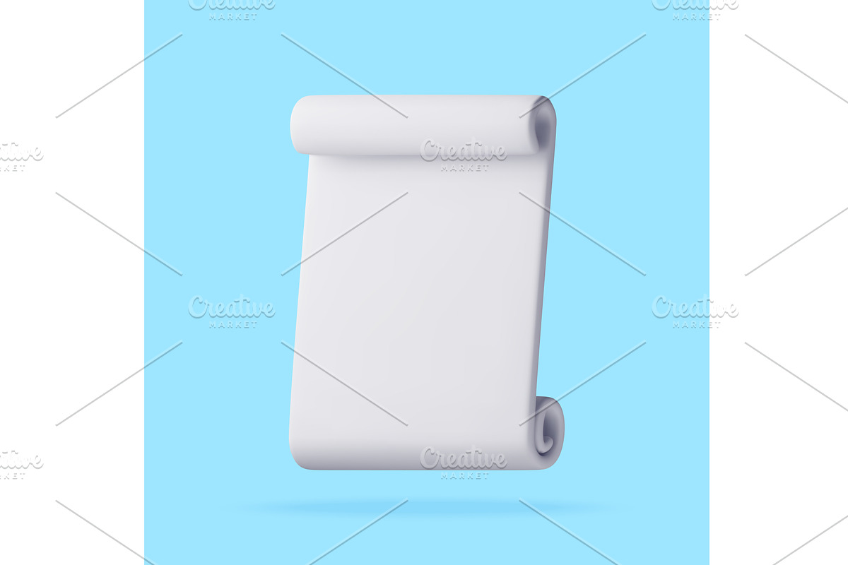 White 3D scroll paper icon, an Education Illustration by Abscent