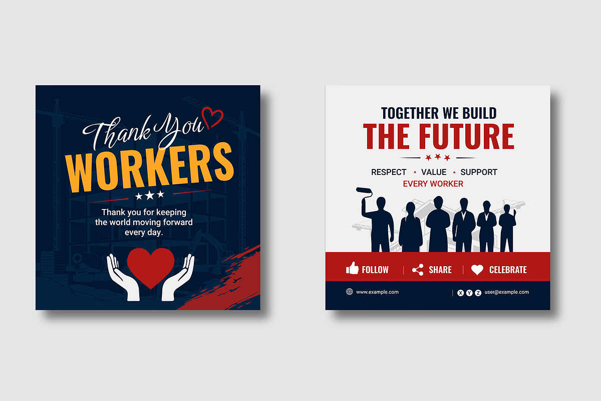 Labour Day Awareness Social Post, a Social Media Template by MightyDesign (Photo 5 of 8)