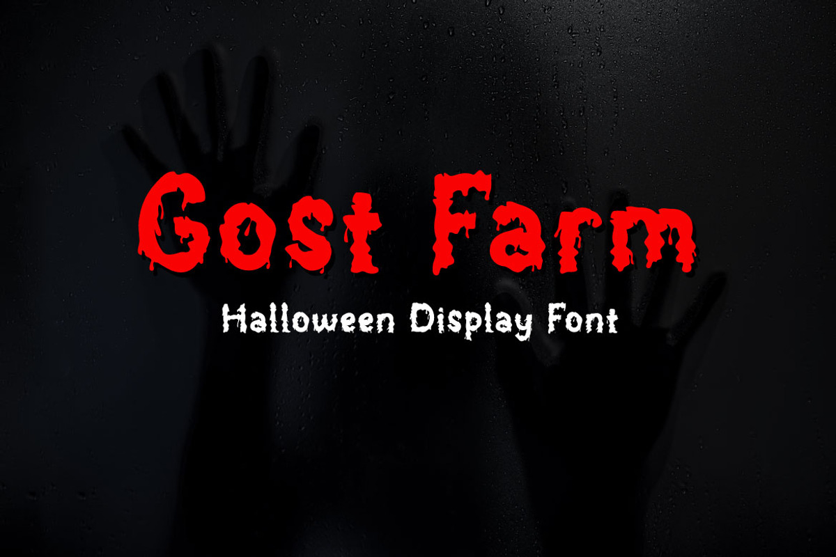 Gost Farm - Halloween Font, a Sans Serif Font by Mightyfire (Photo 1 of 3)