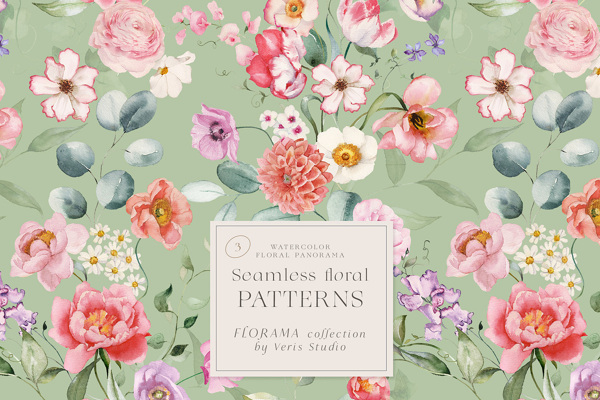 Florama Watercolor Floral Summer Set, a Decorative Illustration by Veris Studio (Photo 21 of 23)