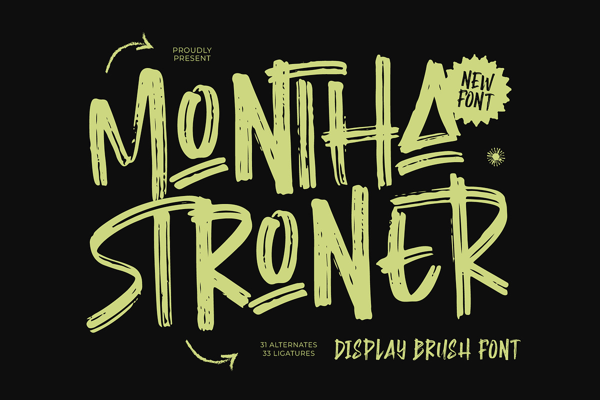 Montha Stroner Display Brush Font, a Script Font by Letterena Studios Script (Photo 1 of 15)