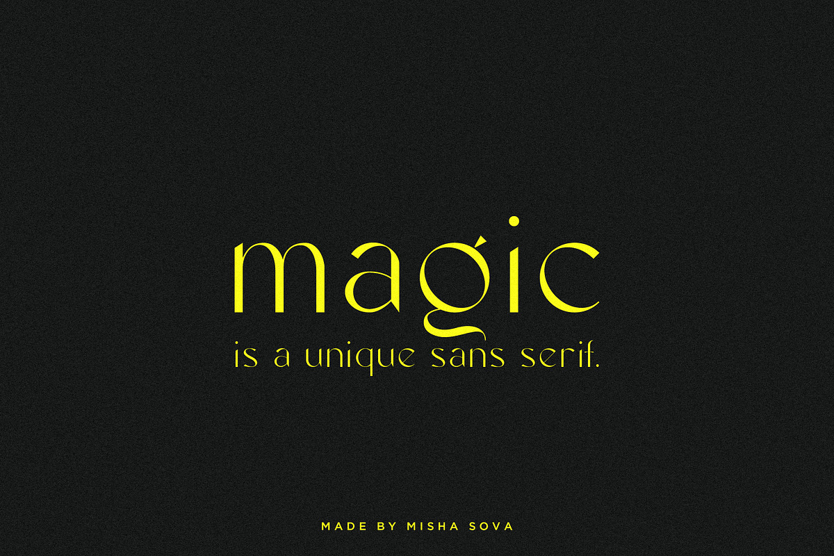 magic - unique sans serif, a Sans Serif Font by Misha Sova (Photo 2 of 11)