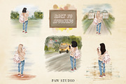 Back To School Clipart Autumn Girl, an Education Illustration by PawGraphic (Thumbnail 5 of 10)