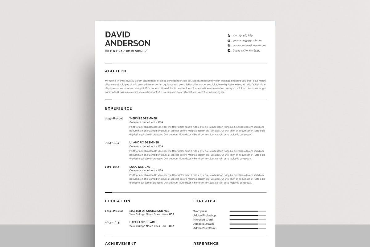 Word & Canva Resume Template, a Resume Template by CreativeZoom (Photo 5 of 8)