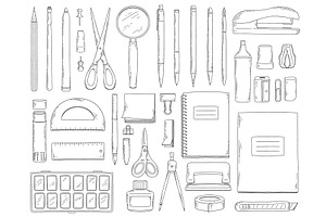 Set of hand drawn black and white, an Object Graphic by Sabelskaya