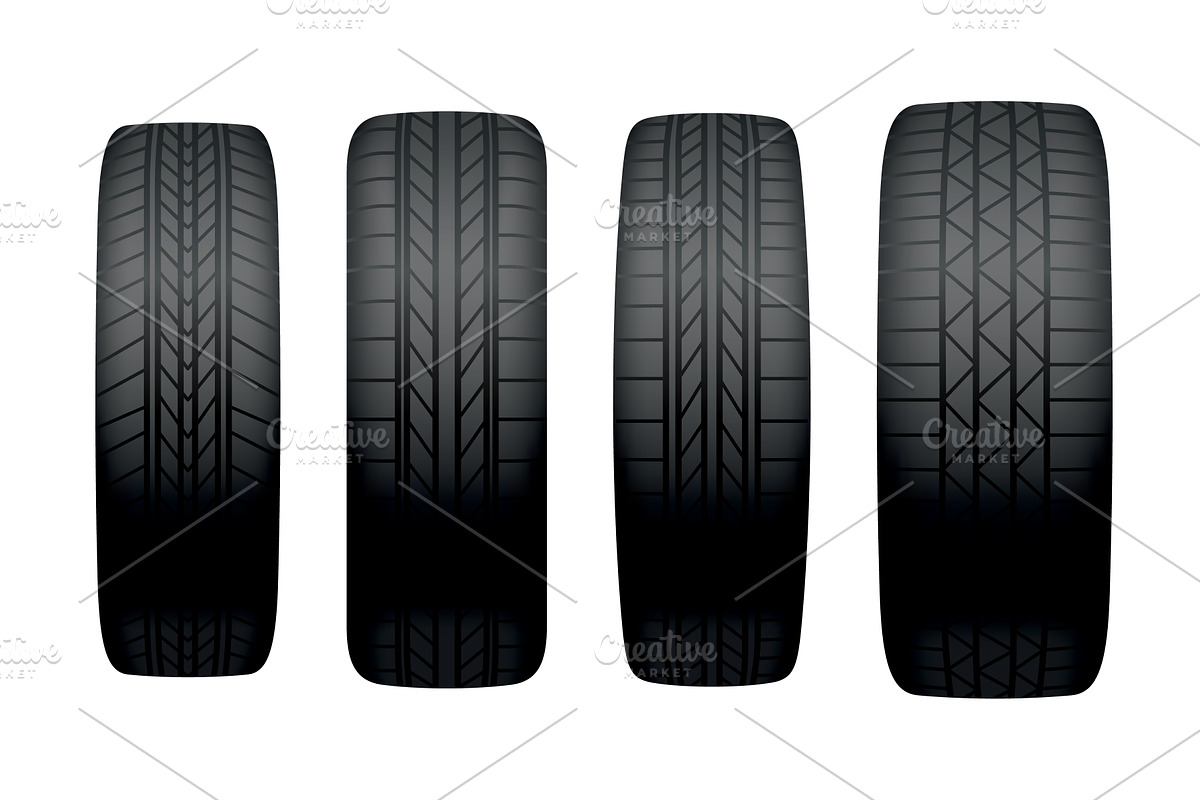 Car tires of rubber. Vector, an Object Illustration by Things for designers