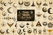 Retro Vintage Moon Clipart Bundle, an Object Graphic by Daisy Design (Thumbnail 1 of 12)