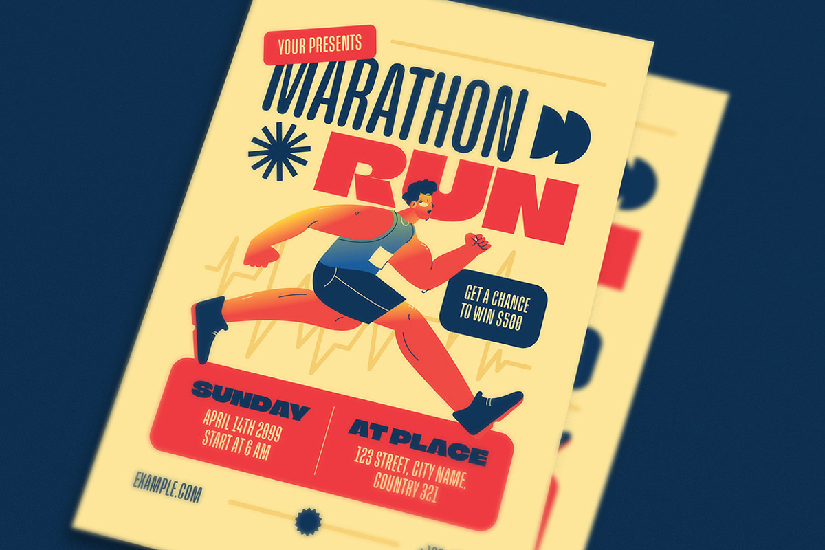 Modern Marathon Run Tournament Flyer, a Flyer Template by VectorVactory (Photo 2 of 3)