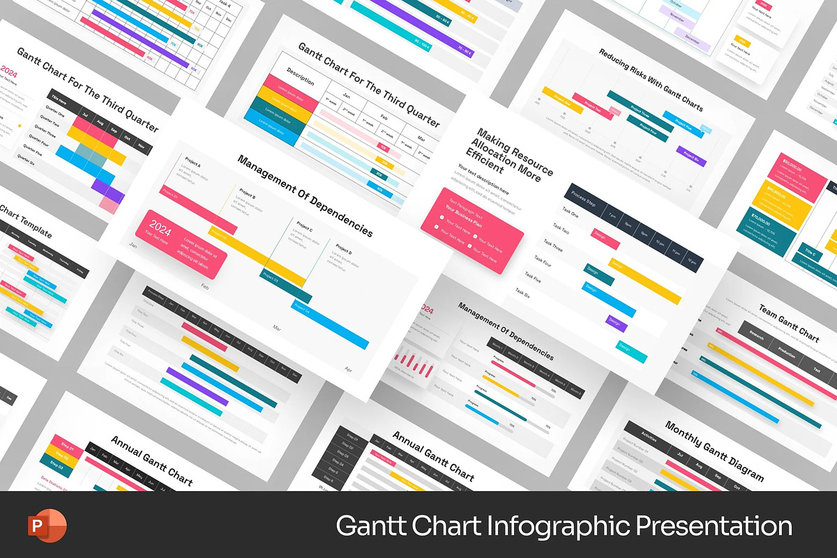 Gantt Chart Infographic Powerpoint, a Presentation Template by Fit-tee (Photo 1 of 2)