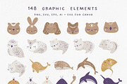 Celestial Animals clipart & pattern, an Animal Illustration by polikarpovaart (Thumbnail 8 of 10)