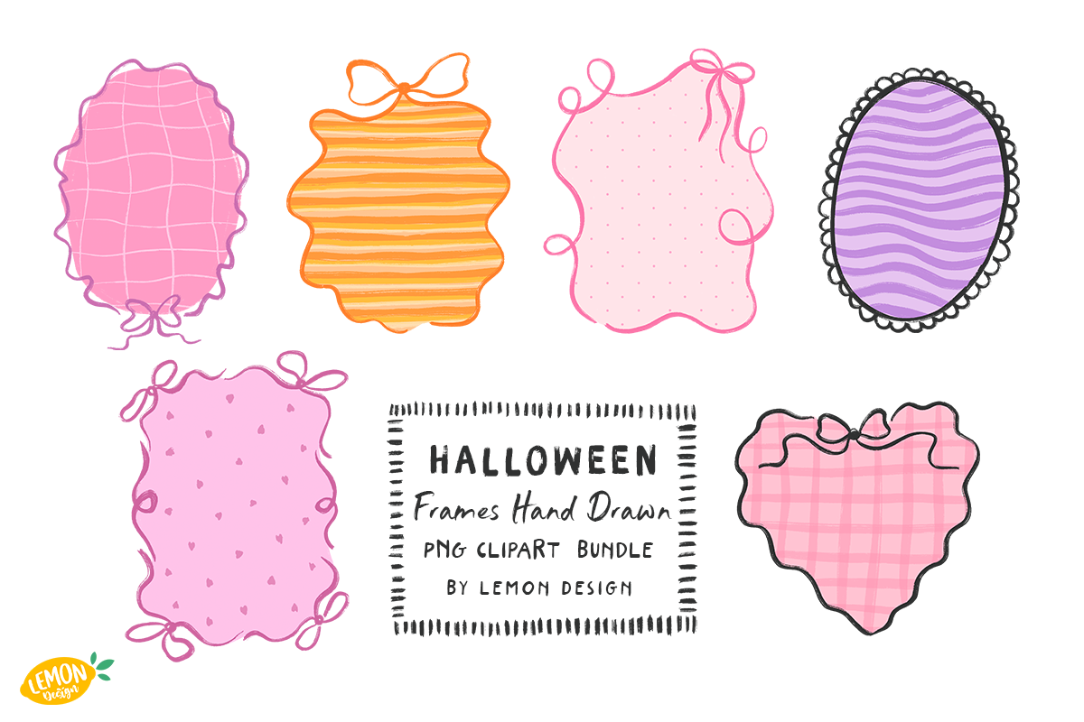 Halloween Frames PNG Clipart Bundle, a Seasonal Illustration by LemonDesign (Photo 2 of 3)