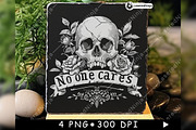 Old School Skull Roses No One Cares, a Background Graphic by LaseredNinja (Thumbnail 3 of 7)