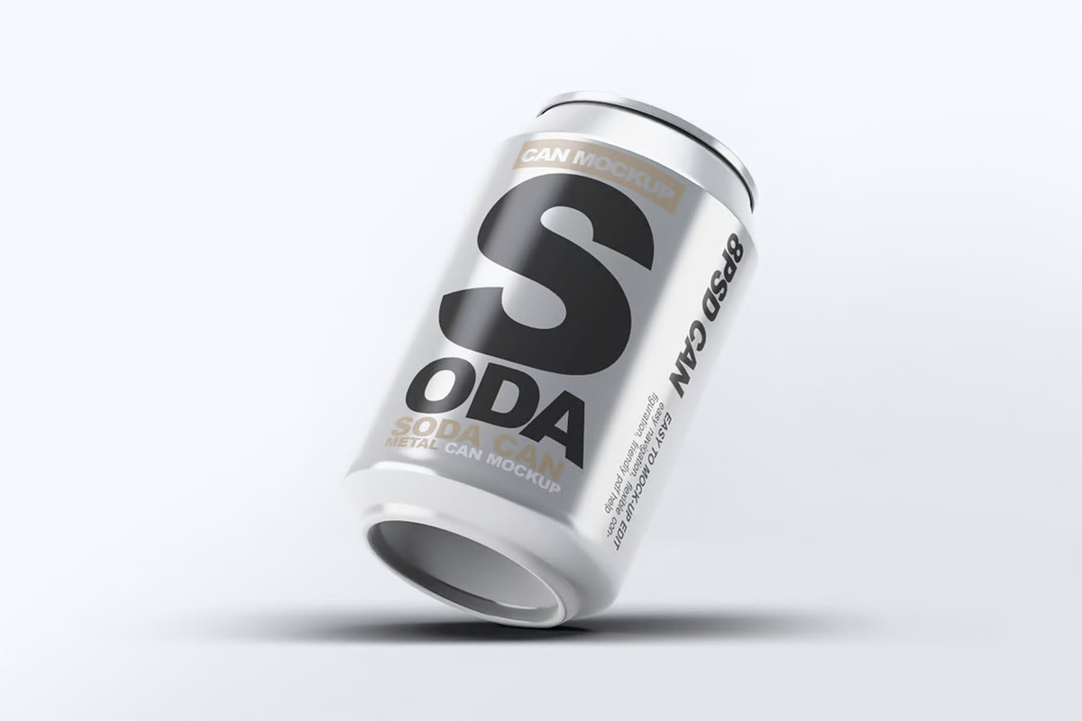 Soda Can Mock-Up, a Product Mockup by DesignRushMarket (Photo 8 of 8)