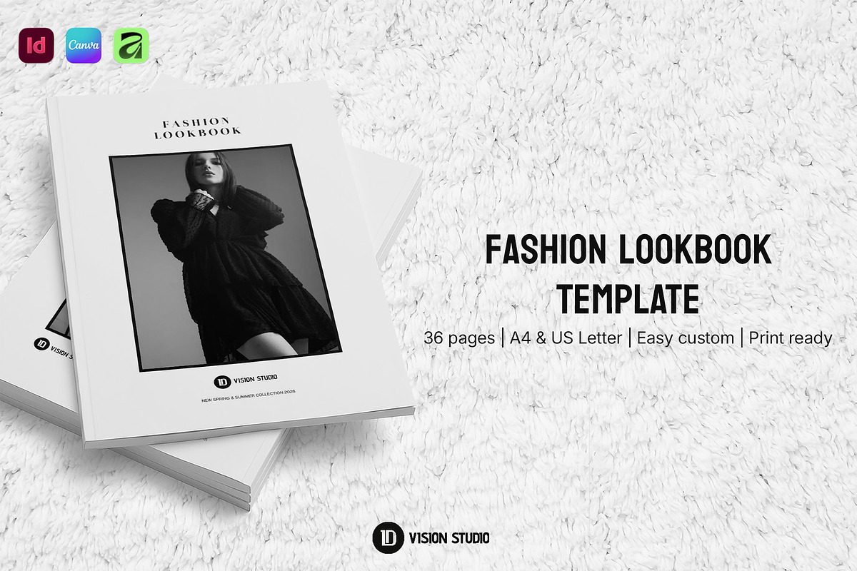 Fashion Lookbook Canva InDesign, a Brochure Template by ID Vision Studio (Photo 1 of 16)
