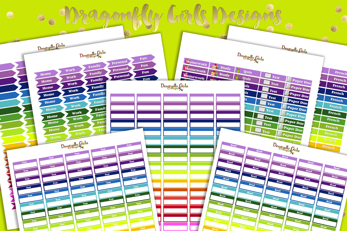 Rainbow Student Printable Stickers, a Graphic by Dragonfly Girls Designs (Photo 1 of 4)