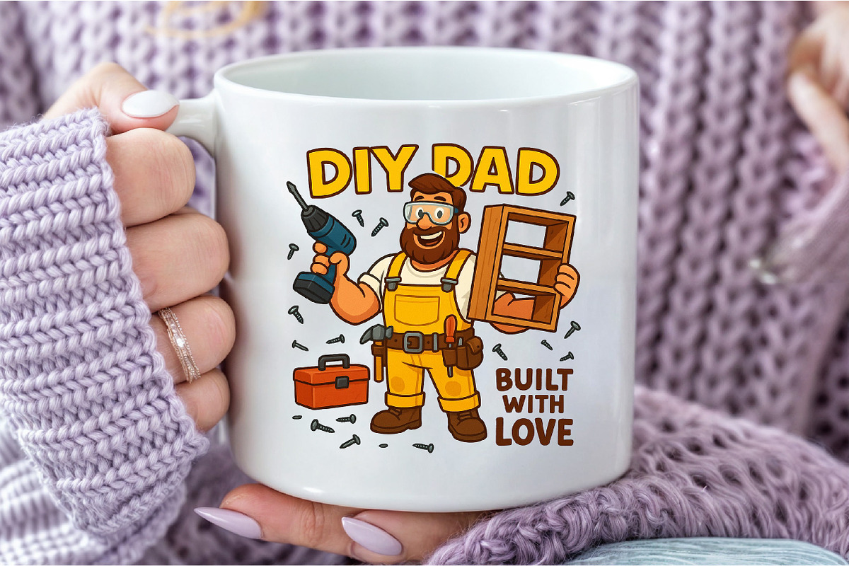 DIY Dad Funny Fathers Day Sublimatio, an Illustration by DreamCafeArt (Photo 6 of 7)
