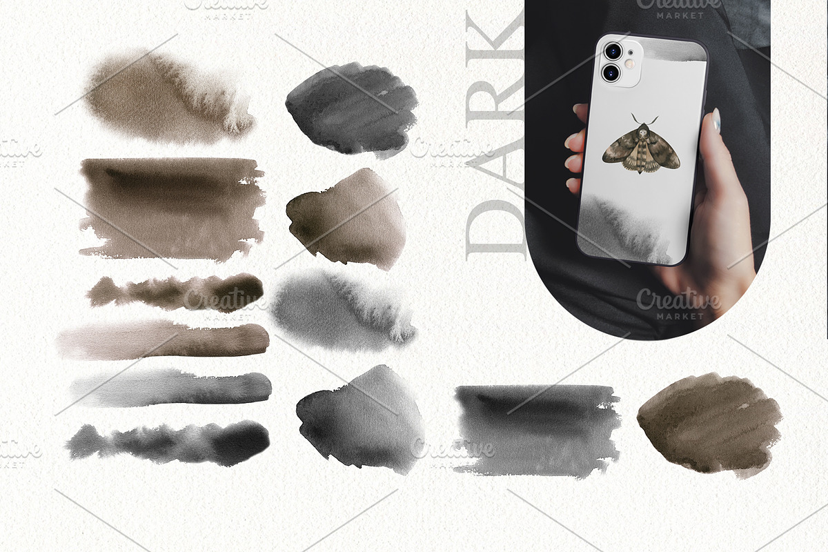 Dark Academia watercolor clipart set, an Education Illustration by Color Hugs Art (Photo 6 of 10)
