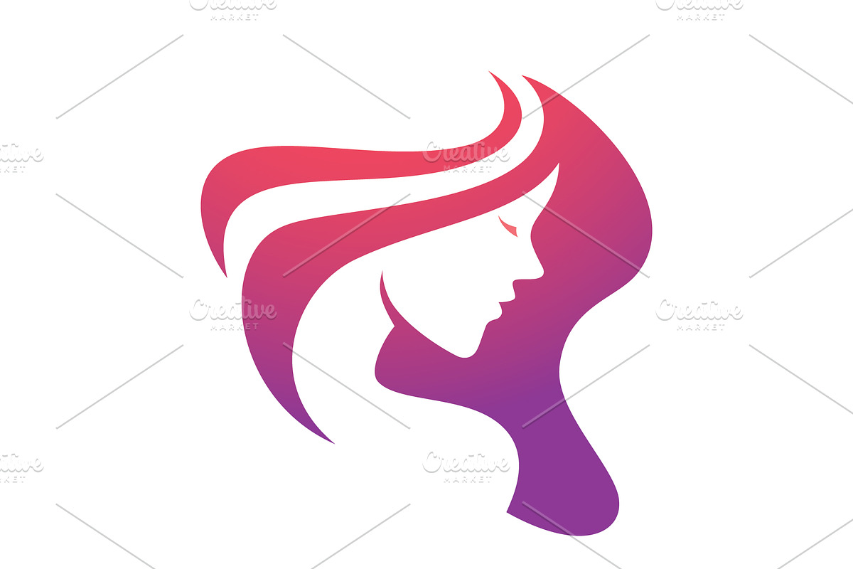 Beauty women long hair style icon, a Graphic by T.Vooka