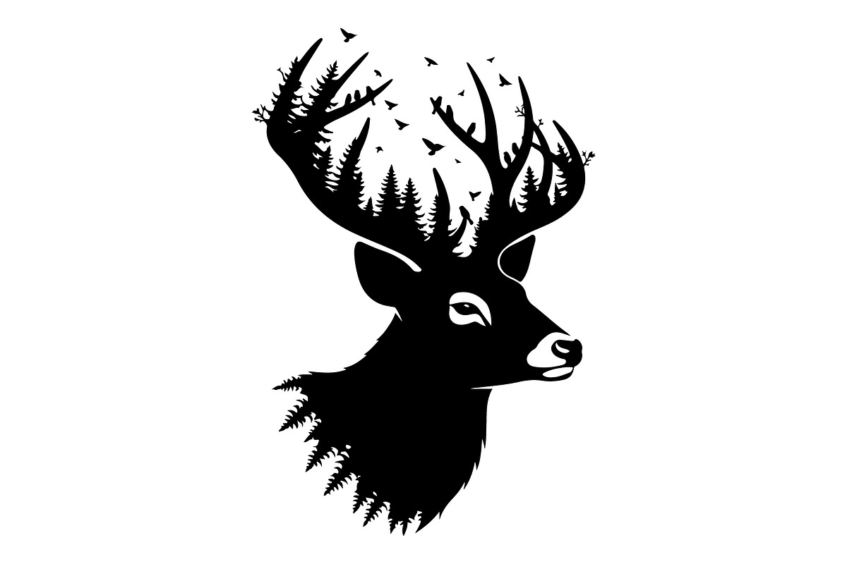 Deer Antler Silhouette Bundle, an Object Illustration by yasushie (Photo 21 of 31)