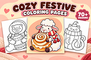 Cozy Festive Coloring Pages Vol. 1, a Seasonal Illustration by Inkivelle Studio (Thumbnail 1 of 3)