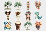 Watercolor Jungle Adventure Clipart, a Seasonal Illustration by Design Market (Thumbnail 4 of 5)